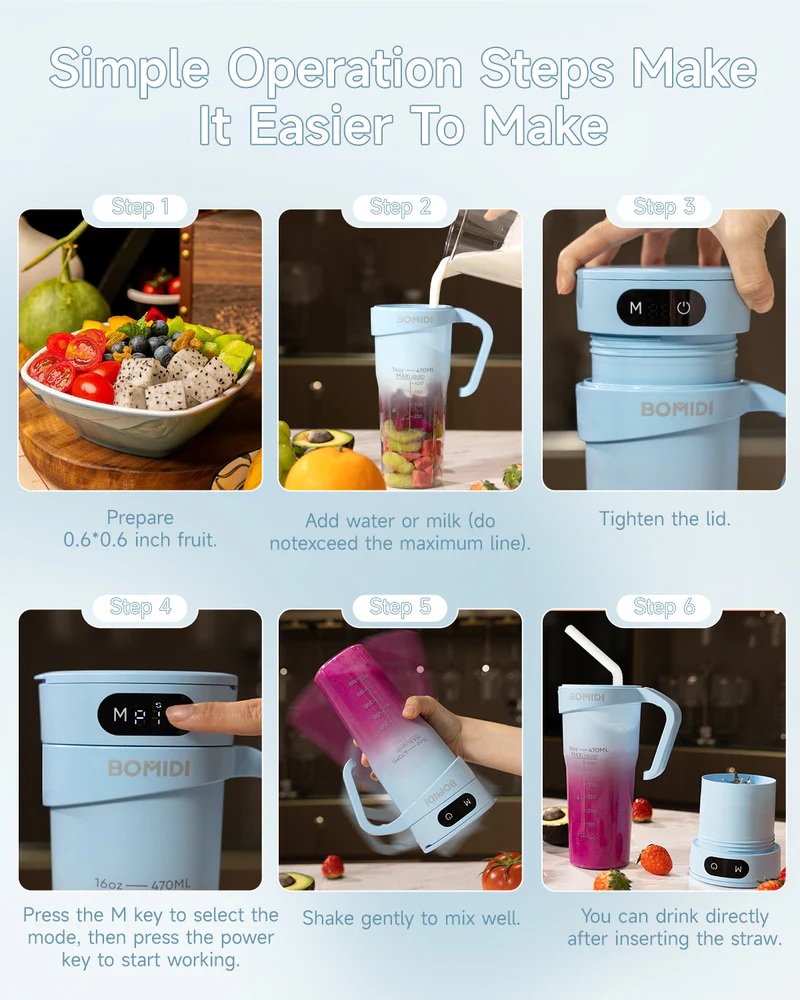 مخلوط کن شارژی و قابل حمل بومیدی BOMIDI مدل JB01 - Image 2