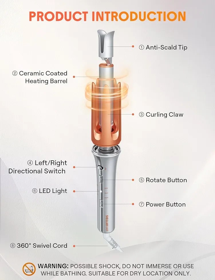 دستگاه فر کننده مو (کرلی) شیگلم مدل SHEGLAM HAIR CURLER (اورجینال) - Image 4