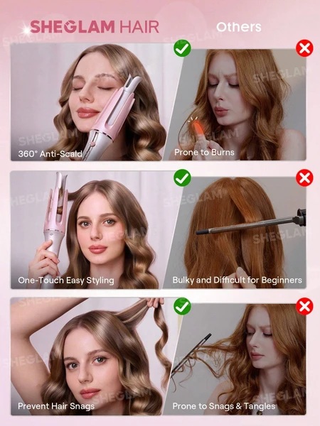 دستگاه فرکننده کرلی مو شیگلم (SHEGLAM Cupid’s Charm One‑Touch Instant Curler) نسخه اورجینال - Image 5