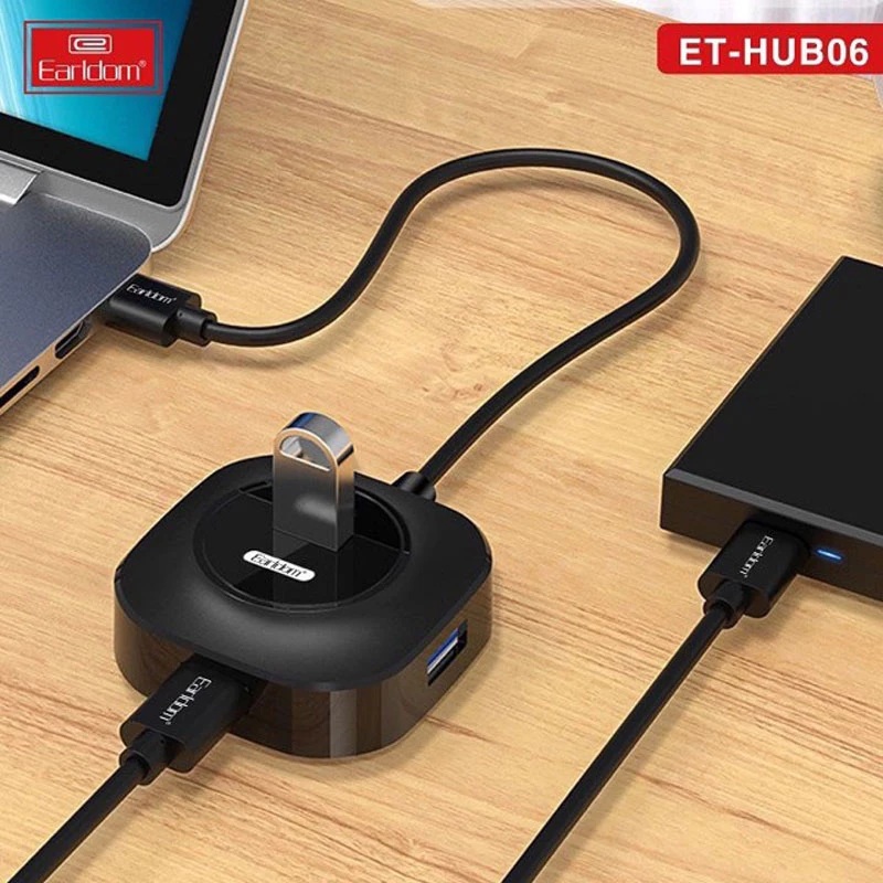 هاب usb ارلدام با ۴ پورت – Earldom ET HUB06 4 Fast USB Port Hub - Image 2