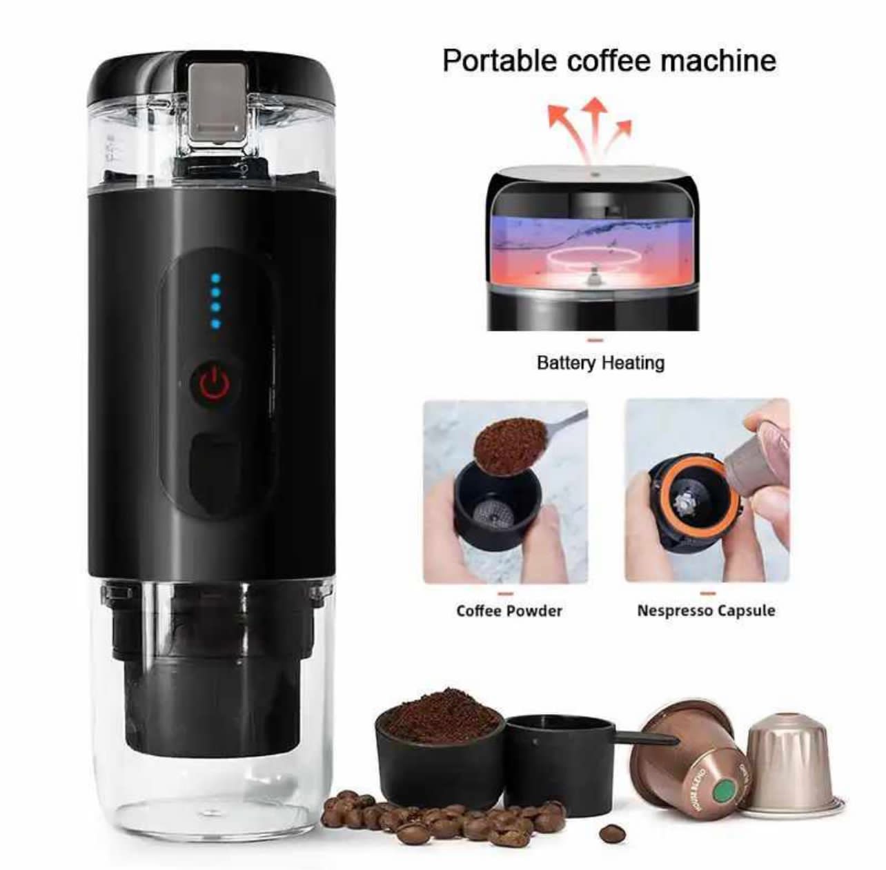 مینی اسپرسو ساز شارژی قابل حمل مدل Mini Espresso CF-1801BGC - Image 3
