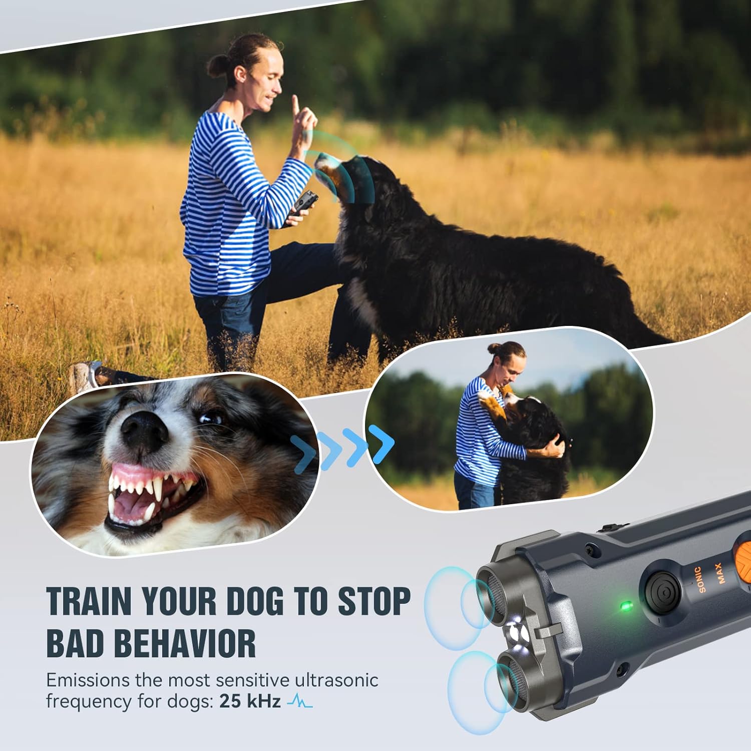 دورکننده حیوانات و ضد پاس سگ Ultrasonic Dog Trainer u20 - Image 7
