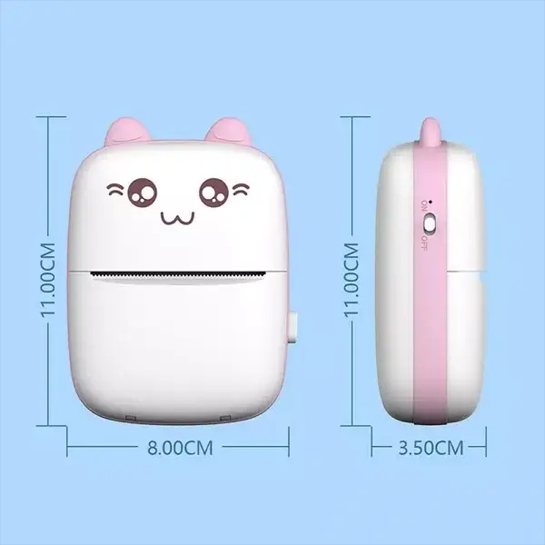 مینی پرینتر حرارتی مدل خرگوشی Eschen مدل Portable Printer| MINI PRINTER - Image 2