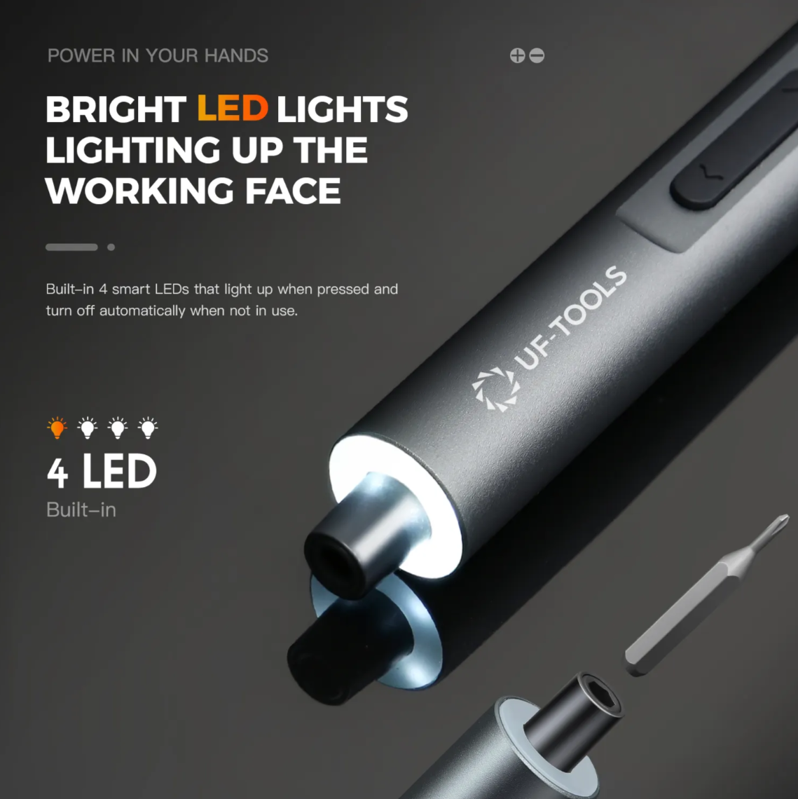 پیچگوشتی برقی UFTools مدل UF-882066 با 62 بیت مغناطیسی - Image 3