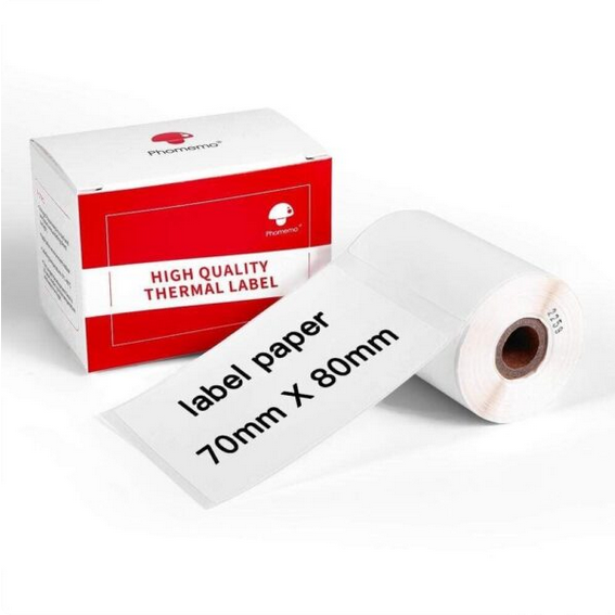 رول پرینتر لیبل حرارتی فوممو سایز 70×80 میلی‌متر (100 عددی) – مدل Phomemo XP7080-100