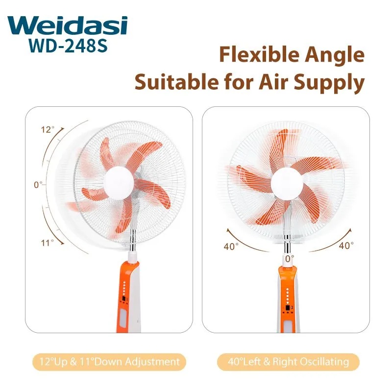 پنکه ایستاده شارژی 18 اینچ ویداسی مدل weidasi WD-248 با چراغ LED - Image 6