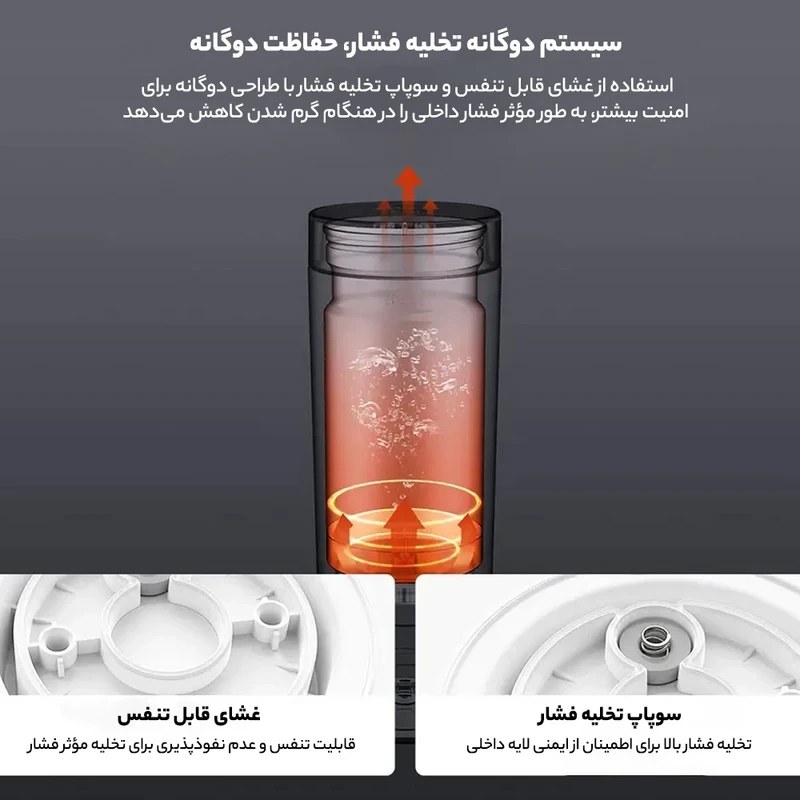 ماگ حرارتی سفری شیائومی مدل Mijia (Xiaomi) Portable Electric Heating Cup 2 MJDRBO2PL - تصویر 4